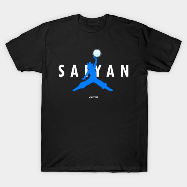 Saiyan Blue Jumpman T-Shirt by Vizewls